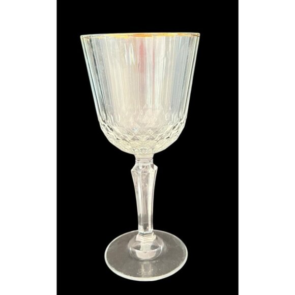 PAIR Pasabahce "Diony" Red Wine Goblets Stemmed Gold Rimmed 7.25"H x 3.5"D - Picture 5 of 12